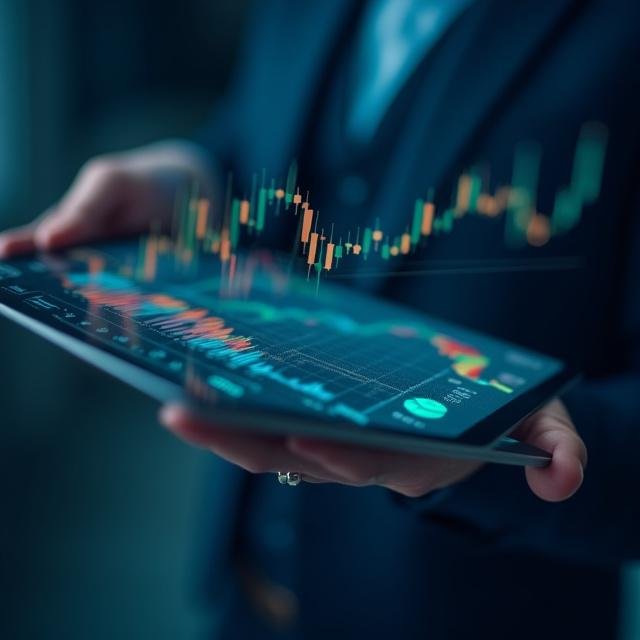 Financial analyst reviewing JSE data charts